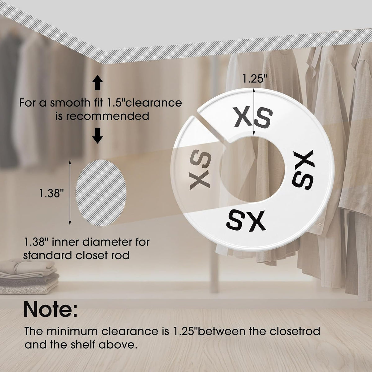 20 Round Closet Dividers for Clothing Rack Organizers