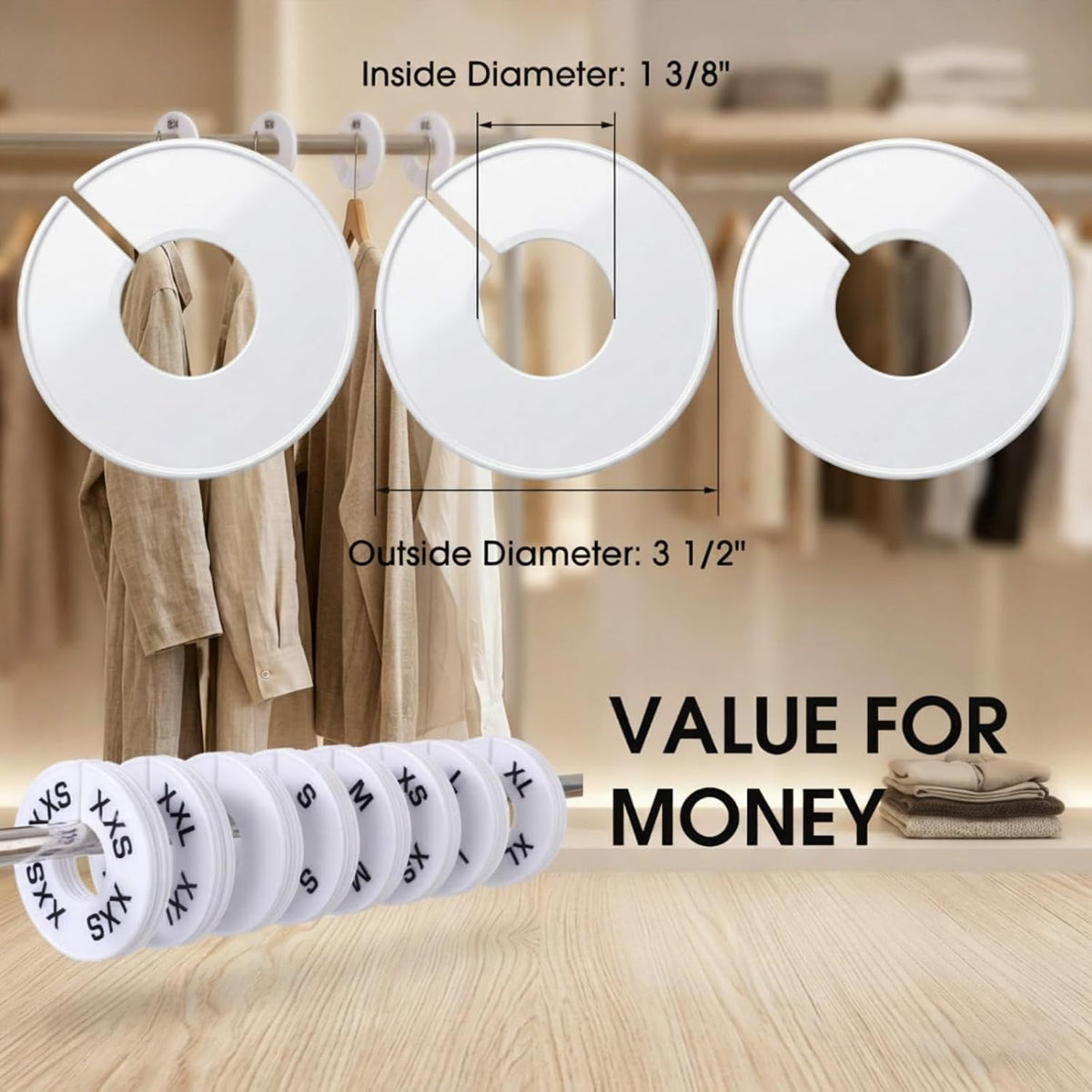20 Round Closet Dividers for Clothing Rack Organizers