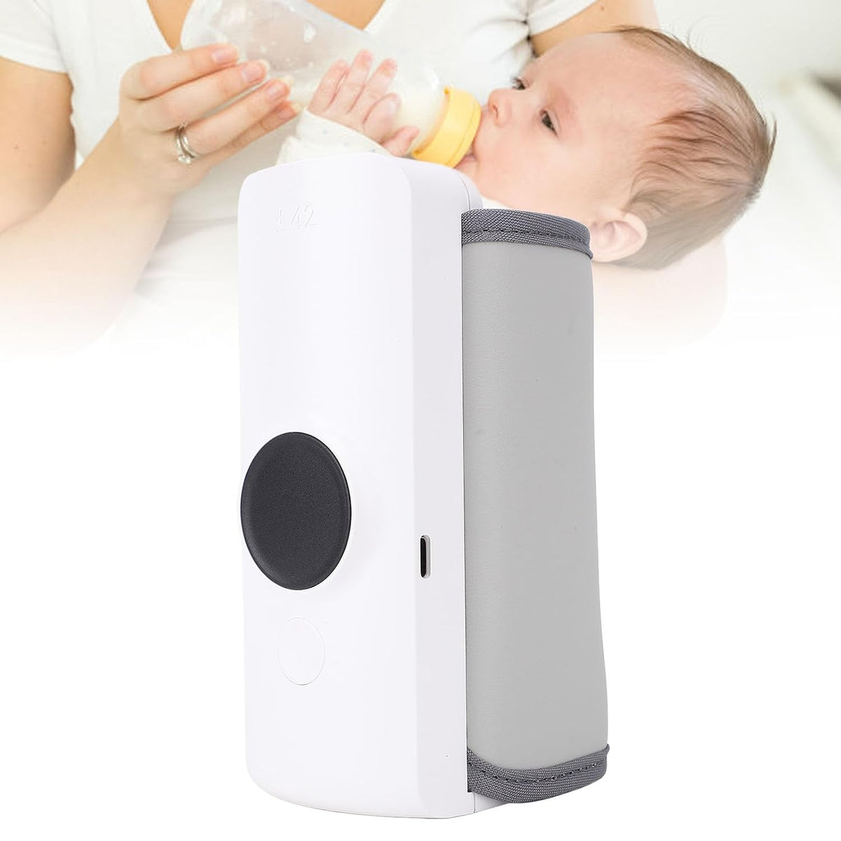 Portable Bottle Warmer, USB Rechargeable Travel Bottle Warmer Sleeve with 2x3000mAh Battery, Constant Temperature Fast Heating ABS Cover for On the Go Parents and Feeding