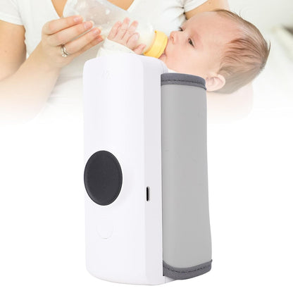 Portable Bottle Warmer, USB Rechargeable Travel Bottle Warmer Sleeve with 2x3000mAh Battery, Constant Temperature Fast Heating ABS Cover for On the Go Parents and Feeding