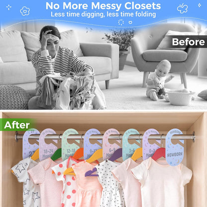 Baby Closet Dividers, 8 Pcs Double-Sided Nursery Clothes Organizer