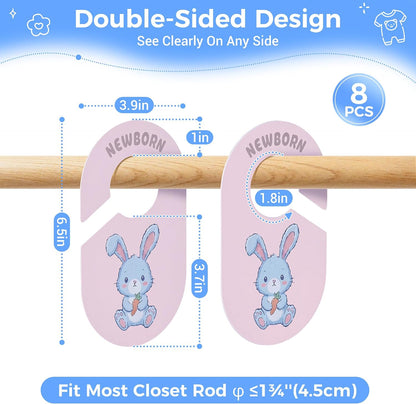 Baby Closet Dividers, 8 Pcs Double-Sided Nursery Clothes Organizer
