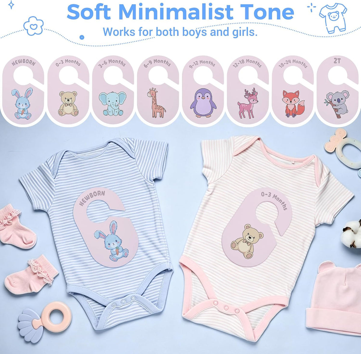 Baby Closet Dividers, 8 Pcs Double-Sided Nursery Clothes Organizer