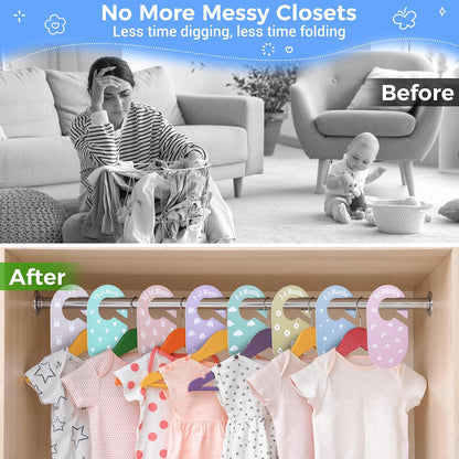 Baby Closet Dividers, 8 Pcs Double-Sided Nursery Clothes Organizer