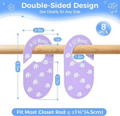 Baby Closet Dividers, 8 Pcs Double-Sided Nursery Clothes Organizer