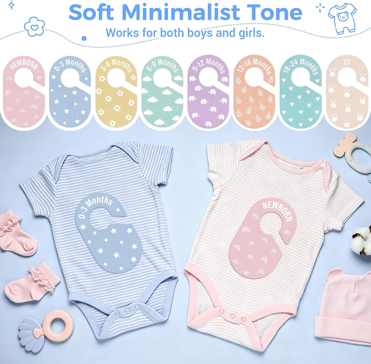 Baby Closet Dividers, 8 Pcs Double-Sided Nursery Clothes Organizer