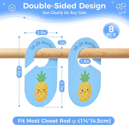 Baby Closet Dividers, 8 Pcs Double-Sided Nursery Clothes Organizer
