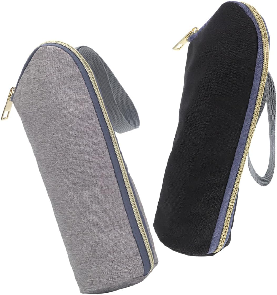 2pcs Insulated Bottle Cooler Bags Portable Nursing Bottle Warmer Carrier Tote for Travel and Daycare Water-resistant Sleeve with Stroller Hook Black and Gray Random Color