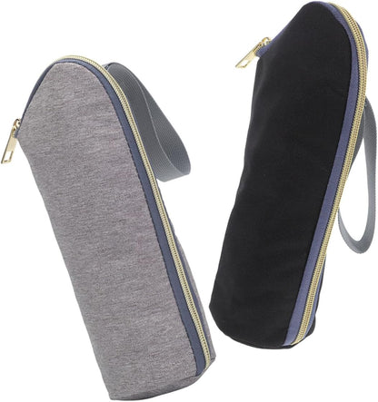 2pcs Insulated Bottle Cooler Bags Portable Nursing Bottle Warmer Carrier Tote for Travel and Daycare Water-resistant Sleeve with Stroller Hook Black and Gray Random Color