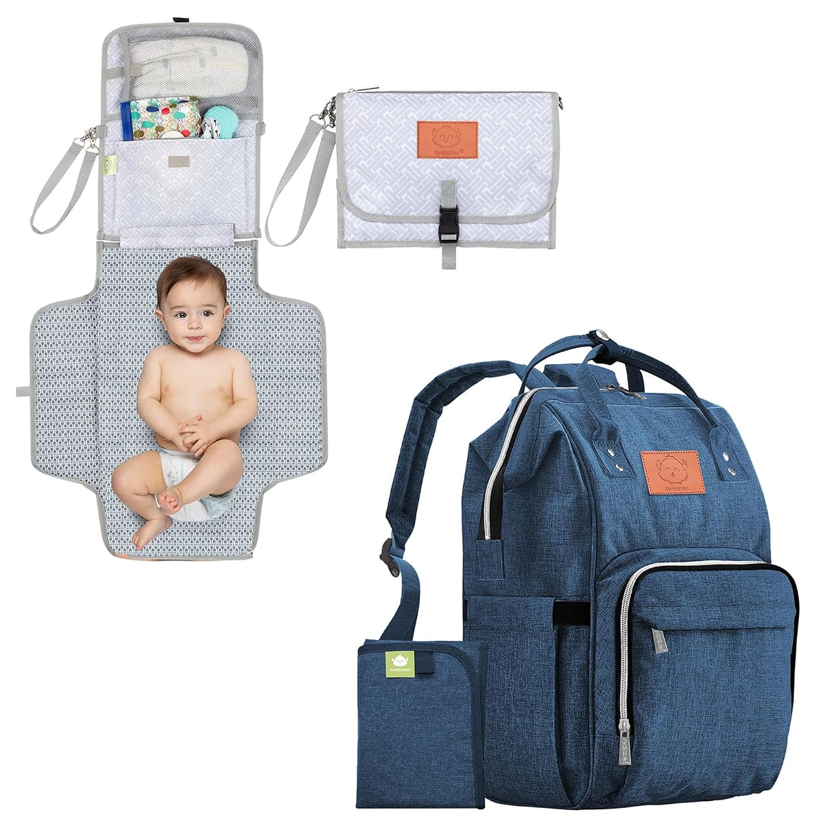 Portable Diaper Changing Pad and Diaper Bag Backpack - Waterproof Foldable Baby Changing Mat - Waterproof Multi Function Baby Travel Bags - Diaper Changing Station - ravel Diaper Change Pad
