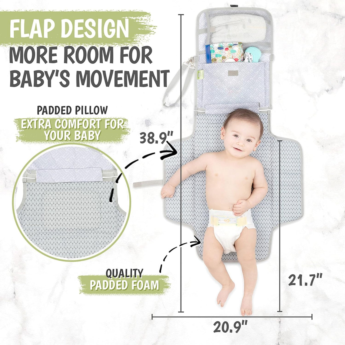 Portable Diaper Changing Pad and Diaper Bag Backpack - Waterproof Foldable Baby Changing Mat - Waterproof Multi Function Baby Travel Bags - Diaper Changing Station - ravel Diaper Change Pad