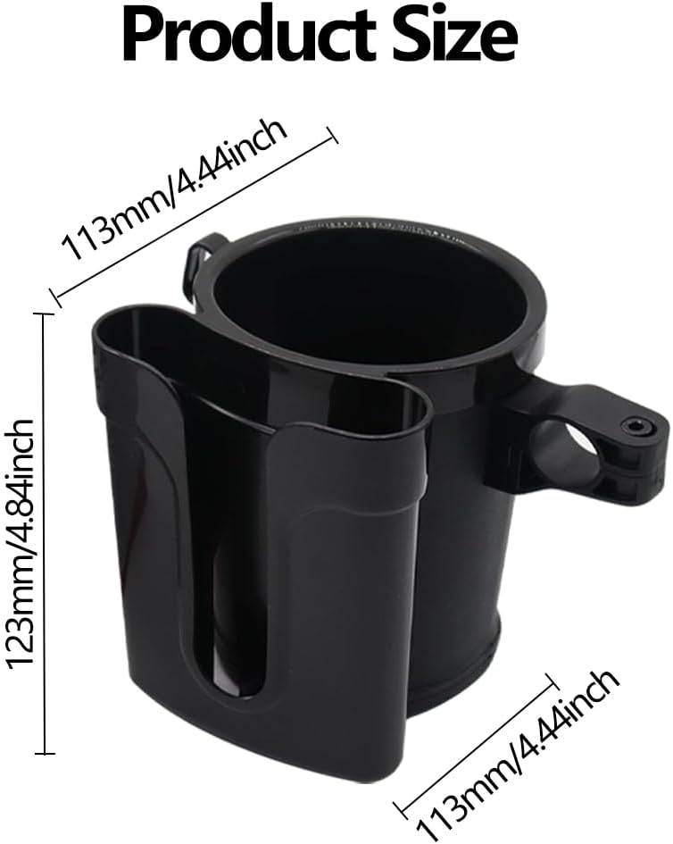 Bike Cup Holder & Phone Mount, 3‑in‑1 Universal Drink Bottle Mount