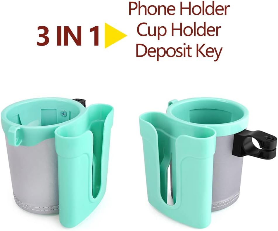 Bike Cup Holder & Phone Mount, 3‑in‑1 Universal Drink Bottle Mount
