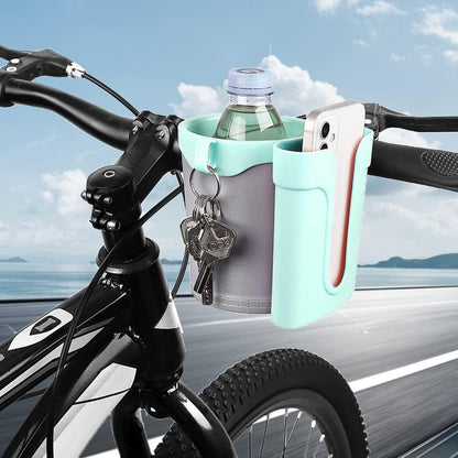 Bike Cup Holder & Phone Mount, 3‑in‑1 Universal Drink Bottle Mount