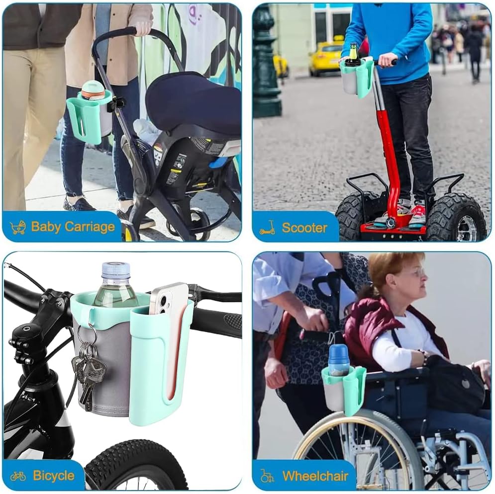 Bike Cup Holder & Phone Mount, 3‑in‑1 Universal Drink Bottle Mount