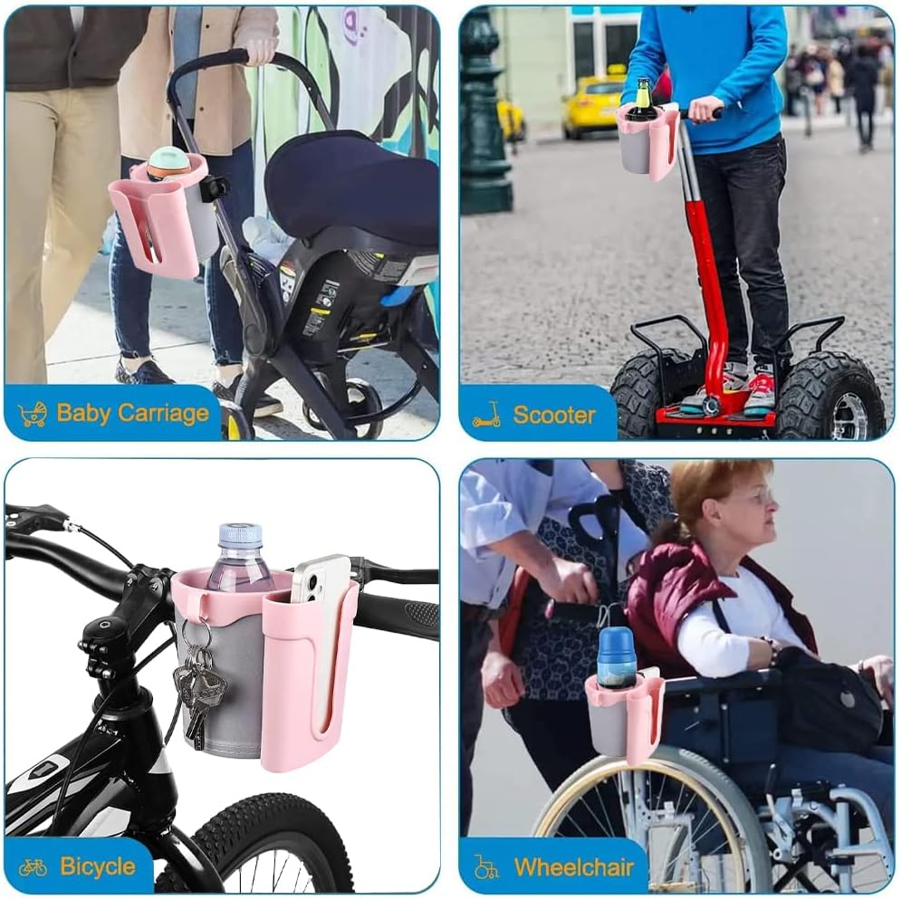 Bike Cup Holder & Phone Mount, 3‑in‑1 Universal Drink Bottle Mount