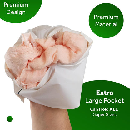 Diaper Disposal Bags | Eliminate Odor With Our Patented Odor Blocking Diaper Disposal Bags | Fits All Baby Diapers and Most Adult Diaper Sizes | Plant-Based, Made in the USA, Woman Owned