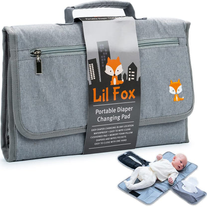 Portable Diaper Changing Pad - One-Hand Design - Grey Arrows