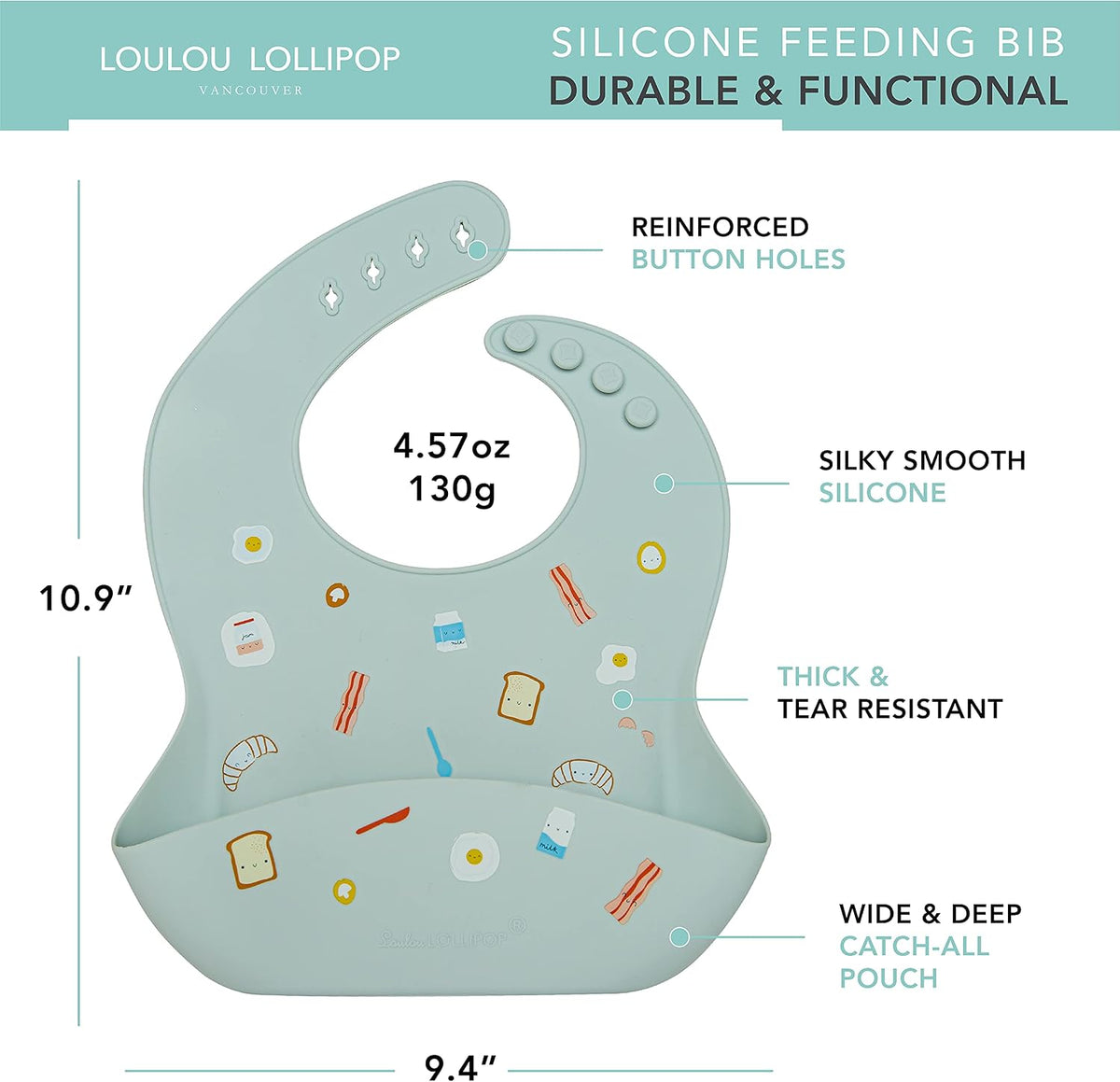 Soft, Waterproof Silicone Feeding Bib for Babies and Toddlers