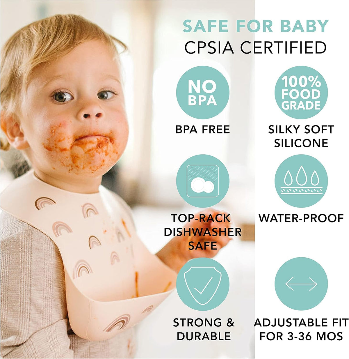 Soft, Waterproof Silicone Feeding Bib for Babies and Toddlers