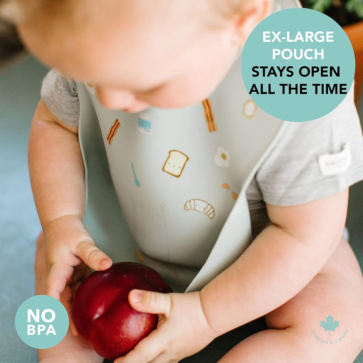 Soft, Waterproof Silicone Feeding Bib for Babies and Toddlers