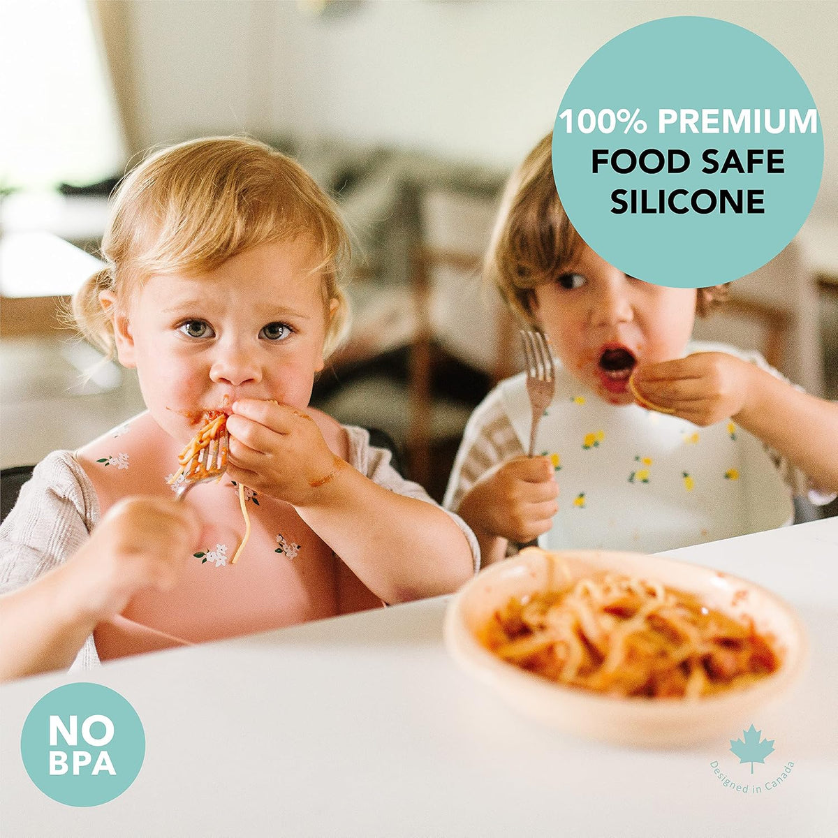 Soft, Waterproof Silicone Feeding Bib for Babies and Toddlers