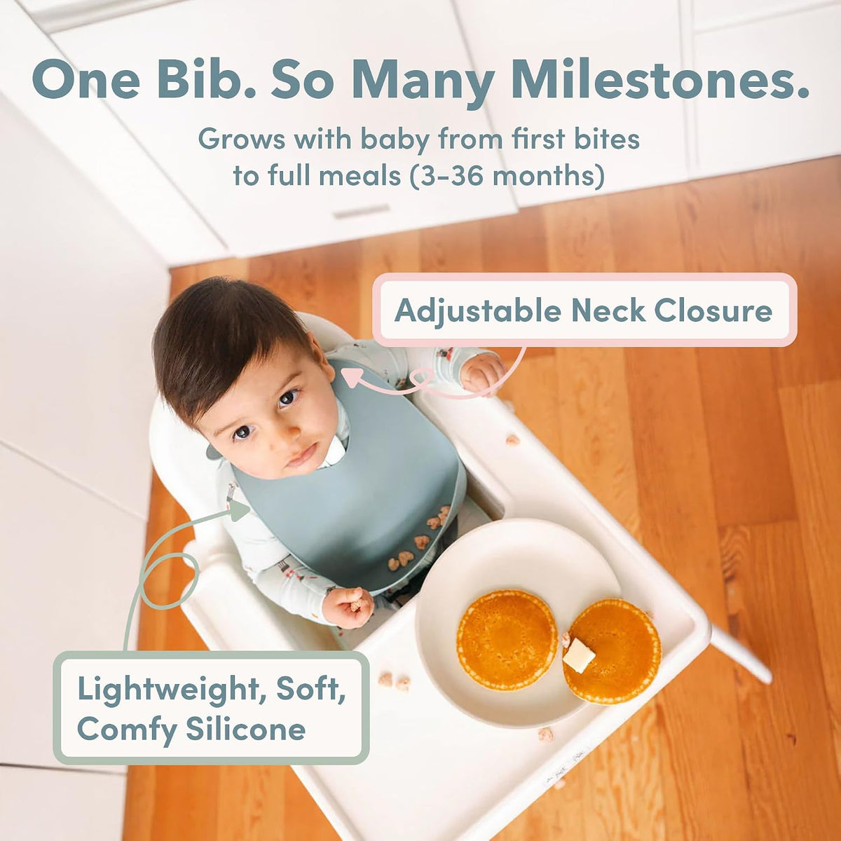 Soft, Waterproof Silicone Feeding Bib for Babies and Toddlers