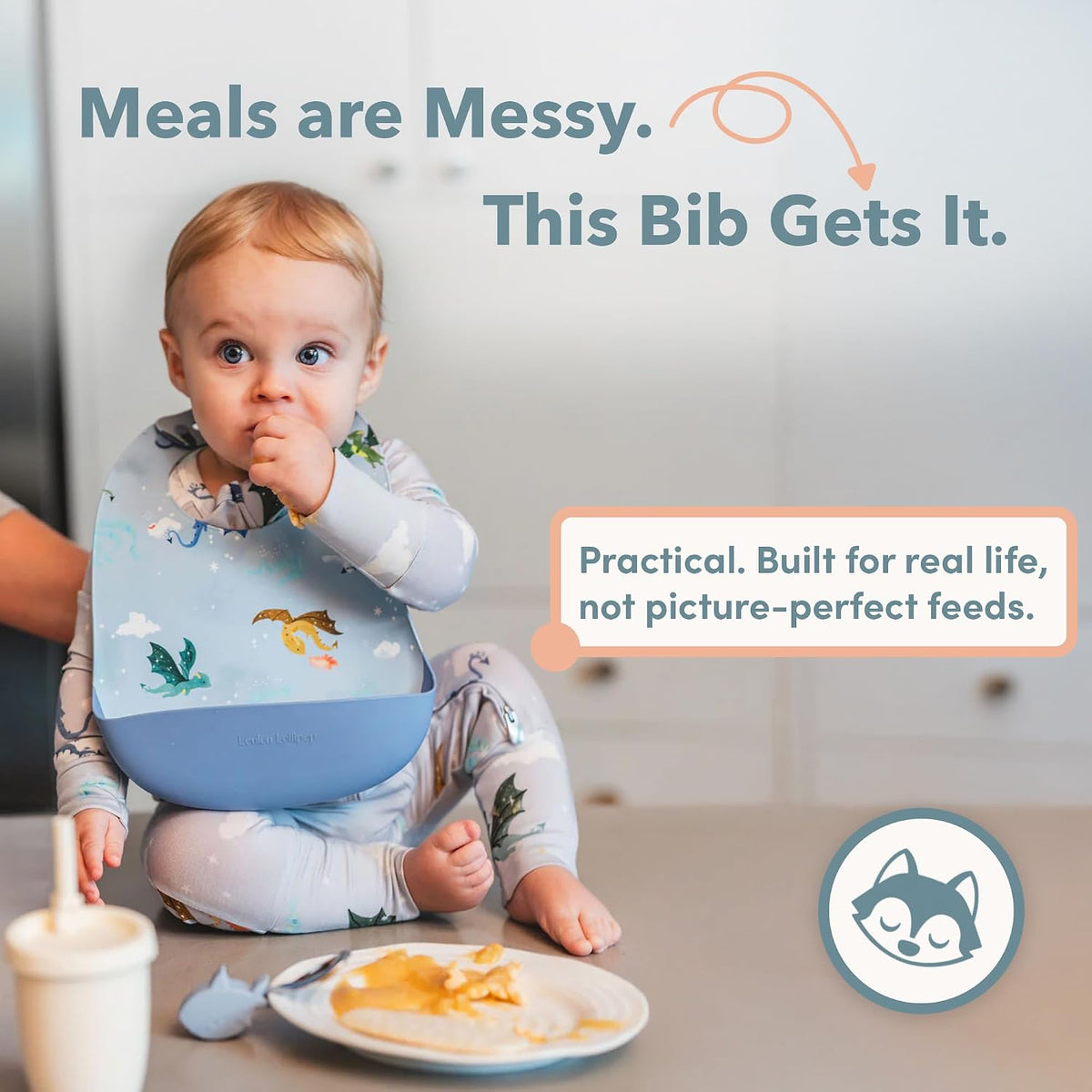 Soft, Waterproof Silicone Feeding Bib for Babies and Toddlers