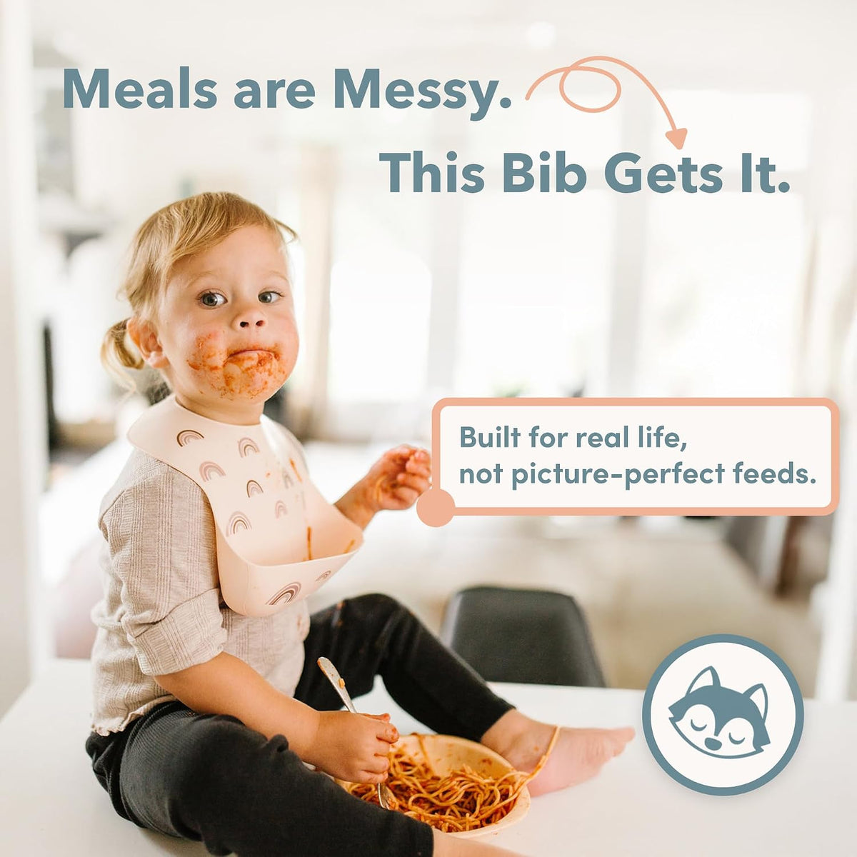 Soft, Waterproof Silicone Feeding Bib for Babies and Toddlers