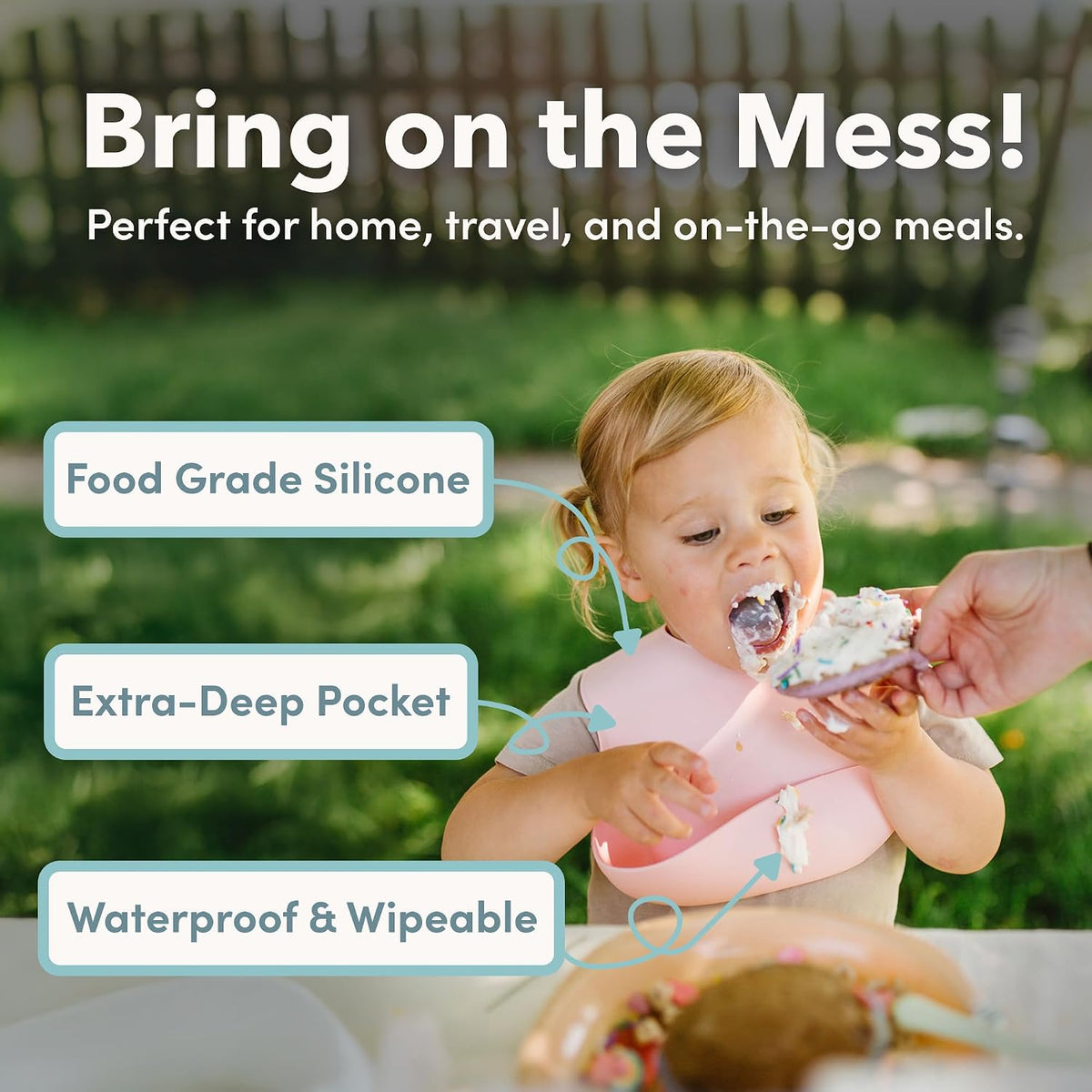 Soft, Waterproof Silicone Feeding Bib for Babies and Toddlers