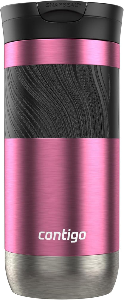 Byron 2.0 Stainless Steel Travel Mug with Snapseal Lid and Grip 20oz, Blueberry, Great for hot and cold beverages