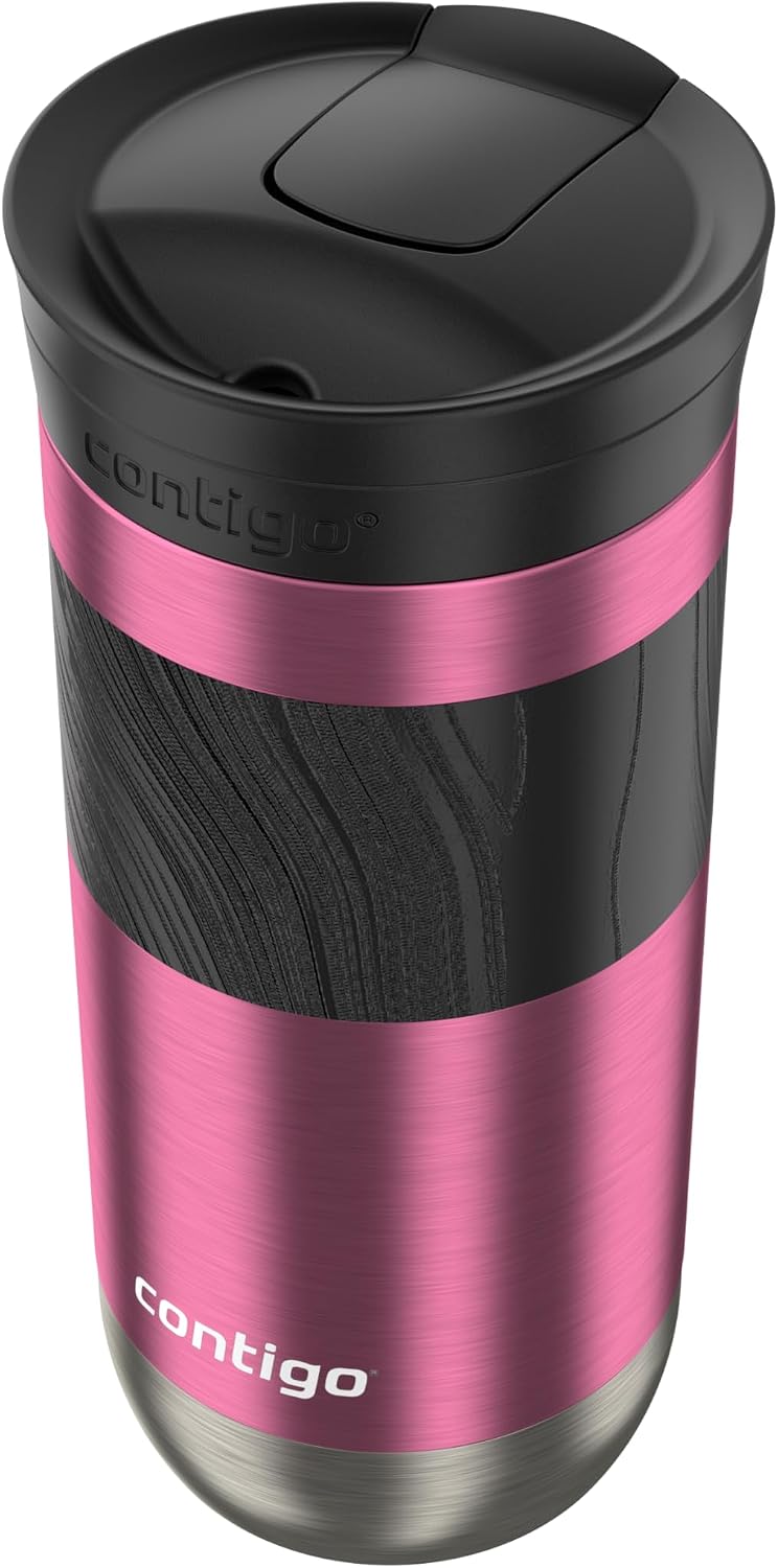 Byron 2.0 Stainless Steel Travel Mug with Snapseal Lid and Grip 20oz, Blueberry, Great for hot and cold beverages