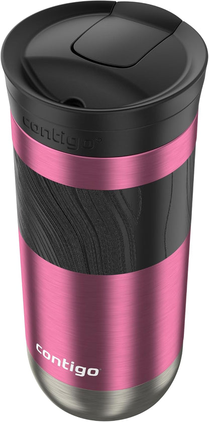 Byron 2.0 Stainless Steel Travel Mug with Snapseal Lid and Grip 20oz, Blueberry, Great for hot and cold beverages