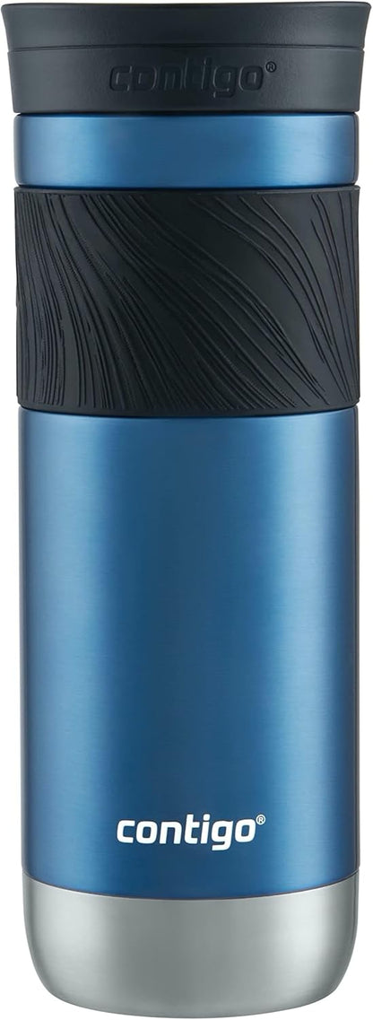 Byron 2.0 Stainless Steel Travel Mug with Snapseal Lid and Grip 20oz, Blueberry, Great for hot and cold beverages