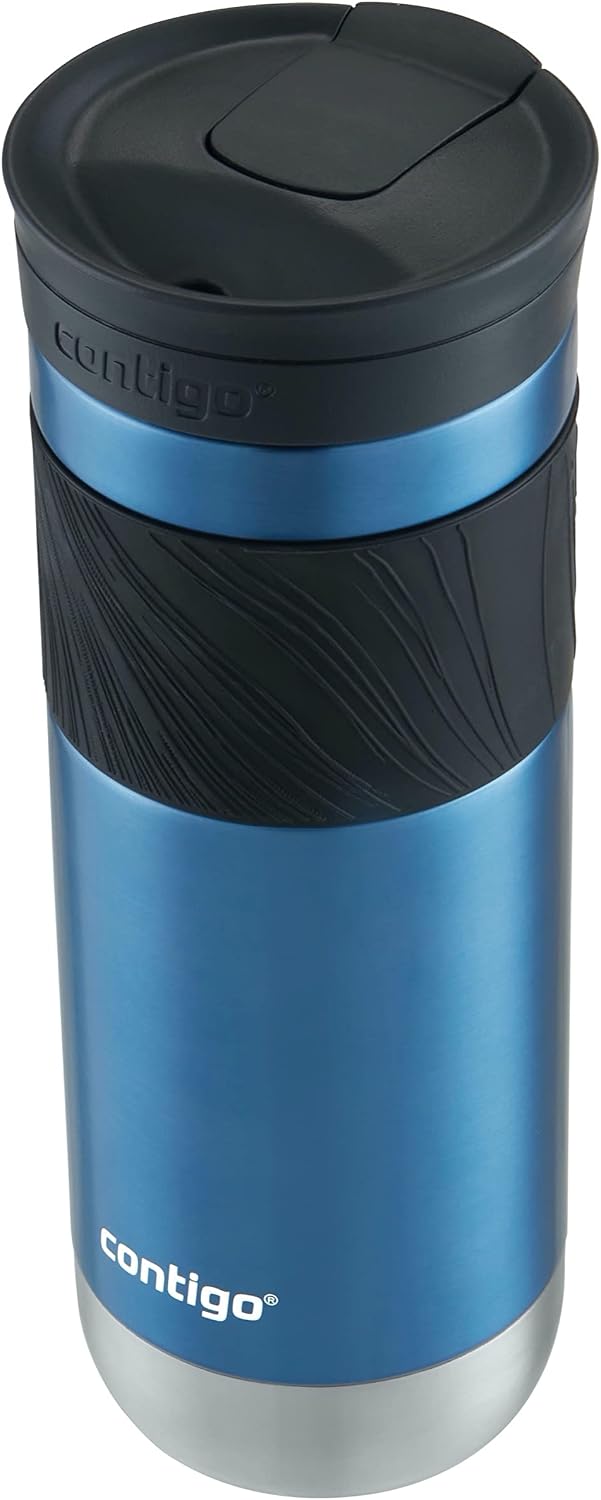Byron 2.0 Stainless Steel Travel Mug with Snapseal Lid and Grip 20oz, Blueberry, Great for hot and cold beverages