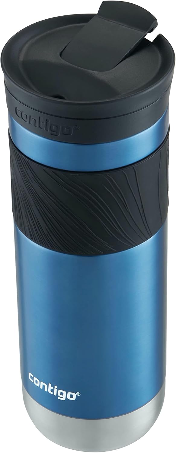 Byron 2.0 Stainless Steel Travel Mug with Snapseal Lid and Grip 20oz, Blueberry, Great for hot and cold beverages