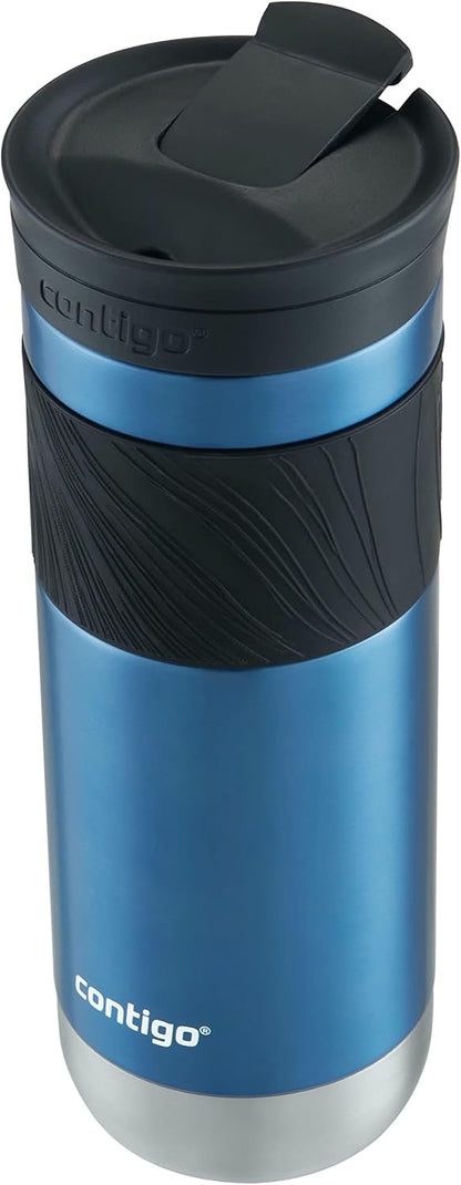 Byron 2.0 Stainless Steel Travel Mug with Snapseal Lid and Grip 20oz, Blueberry, Great for hot and cold beverages