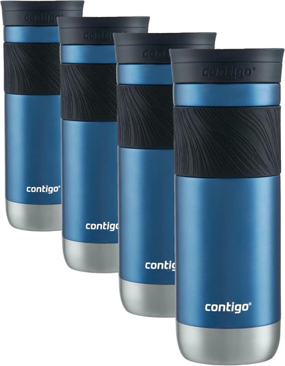 Byron 2.0 Stainless Steel Travel Mug with Snapseal Lid and Grip 20oz, Blueberry, Great for hot and cold beverages