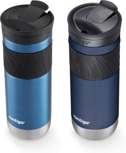 Byron 2.0 Stainless Steel Travel Mug with Snapseal Lid and Grip 20oz, Blueberry, Great for hot and cold beverages