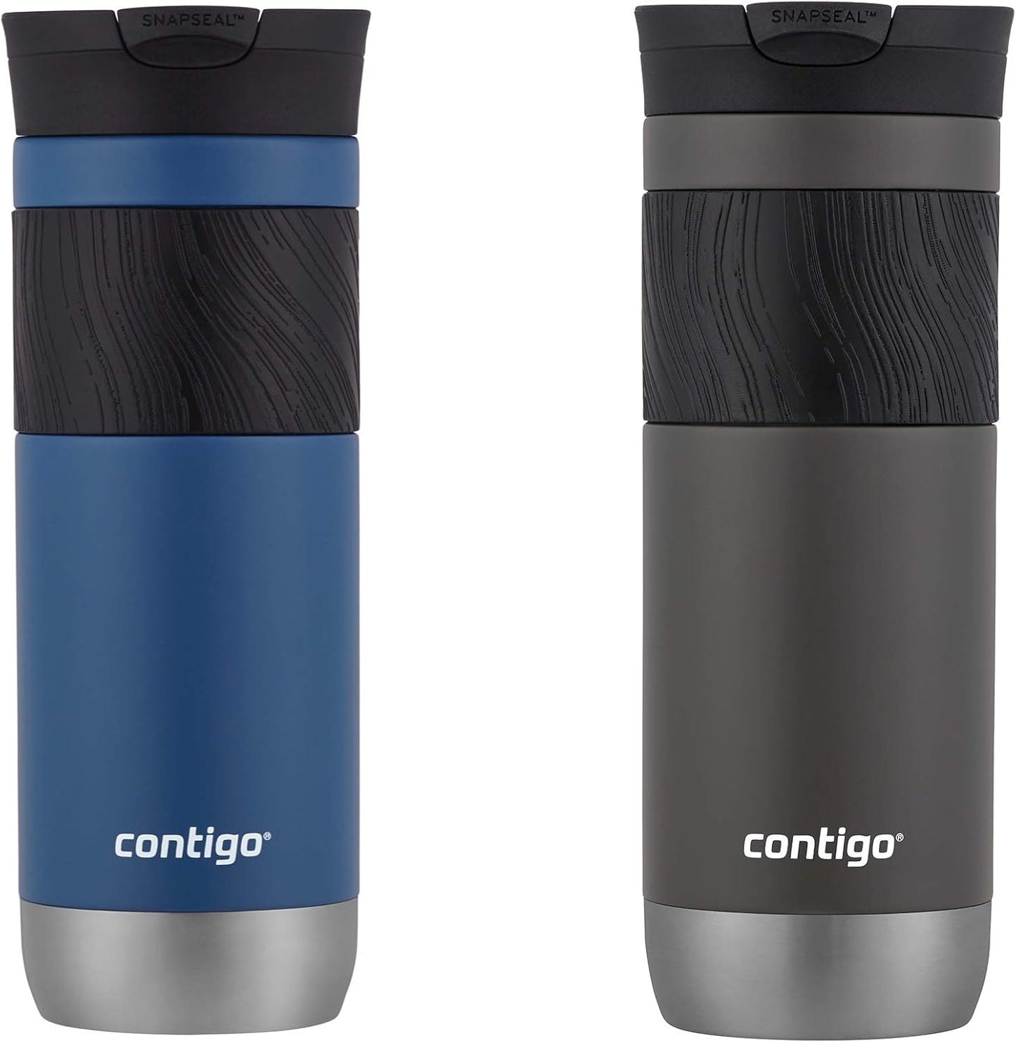 Byron 2.0 Stainless Steel Travel Mug with Snapseal Lid and Grip 20oz, Blueberry, Great for hot and cold beverages