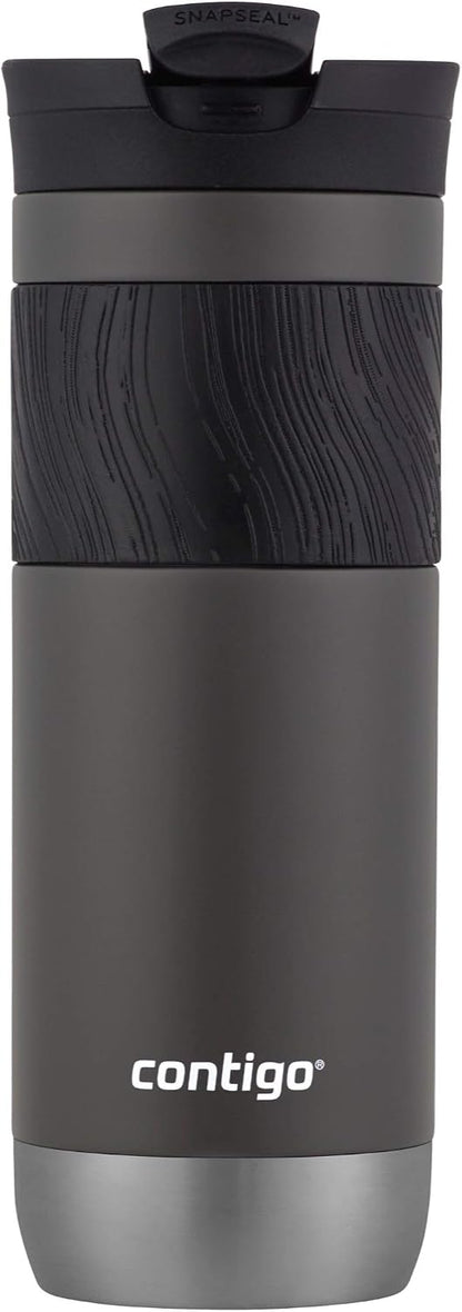 Byron 2.0 Stainless Steel Travel Mug with Snapseal Lid and Grip 20oz, Blueberry, Great for hot and cold beverages