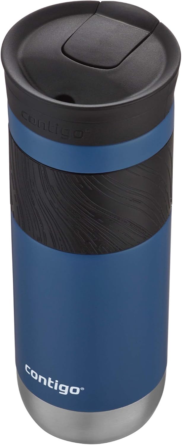 Byron 2.0 Stainless Steel Travel Mug with Snapseal Lid and Grip 20oz, Blueberry, Great for hot and cold beverages