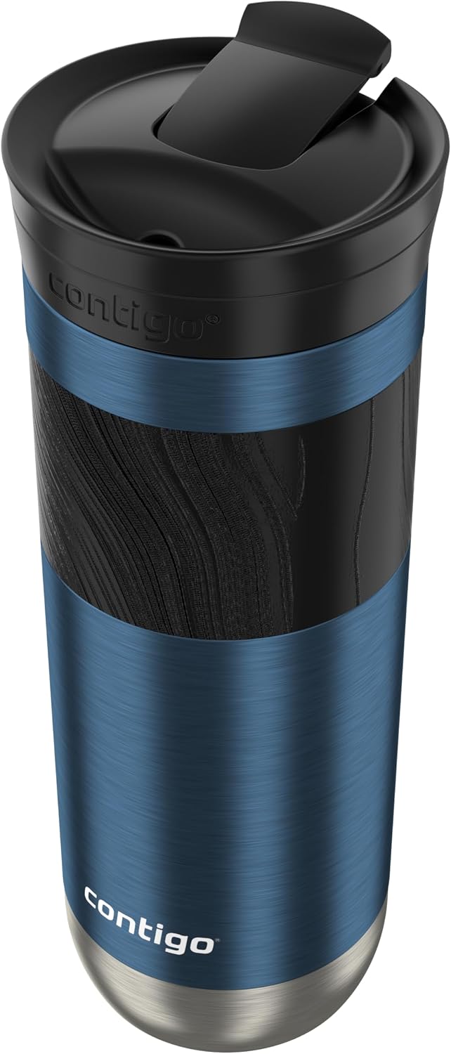 Byron 2.0 Stainless Steel Travel Mug with Snapseal Lid and Grip 20oz, Blueberry, Great for hot and cold beverages