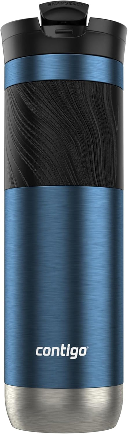 Byron 2.0 Stainless Steel Travel Mug with Snapseal Lid and Grip 20oz, Blueberry, Great for hot and cold beverages