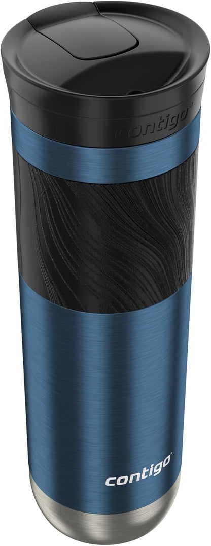 Byron 2.0 Stainless Steel Travel Mug with Snapseal Lid and Grip 20oz, Blueberry, Great for hot and cold beverages