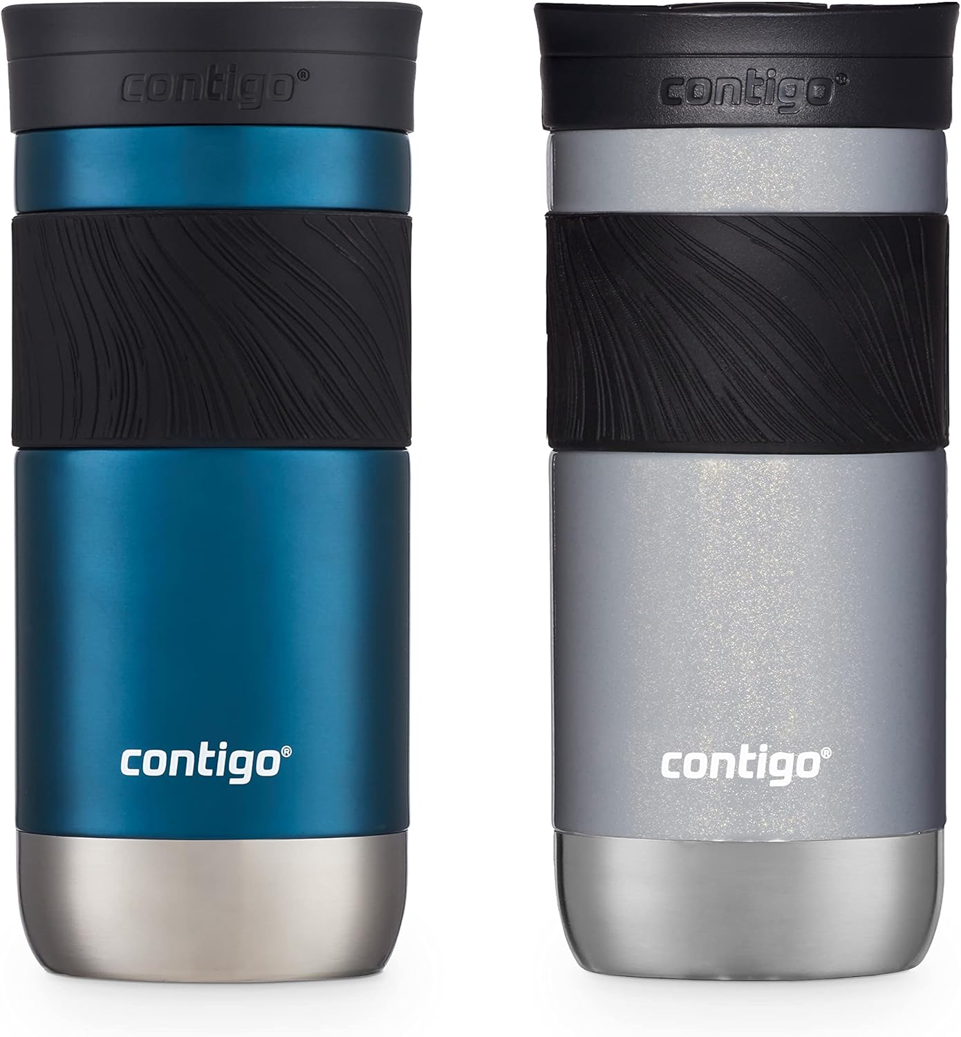 Byron 2.0 Stainless Steel Travel Mug with Snapseal Lid and Grip 20oz, Blueberry, Great for hot and cold beverages