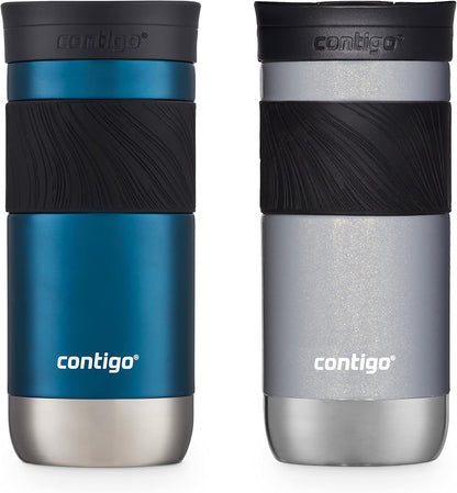 Byron 2.0 Stainless Steel Travel Mug with Snapseal Lid and Grip 20oz, Blueberry, Great for hot and cold beverages