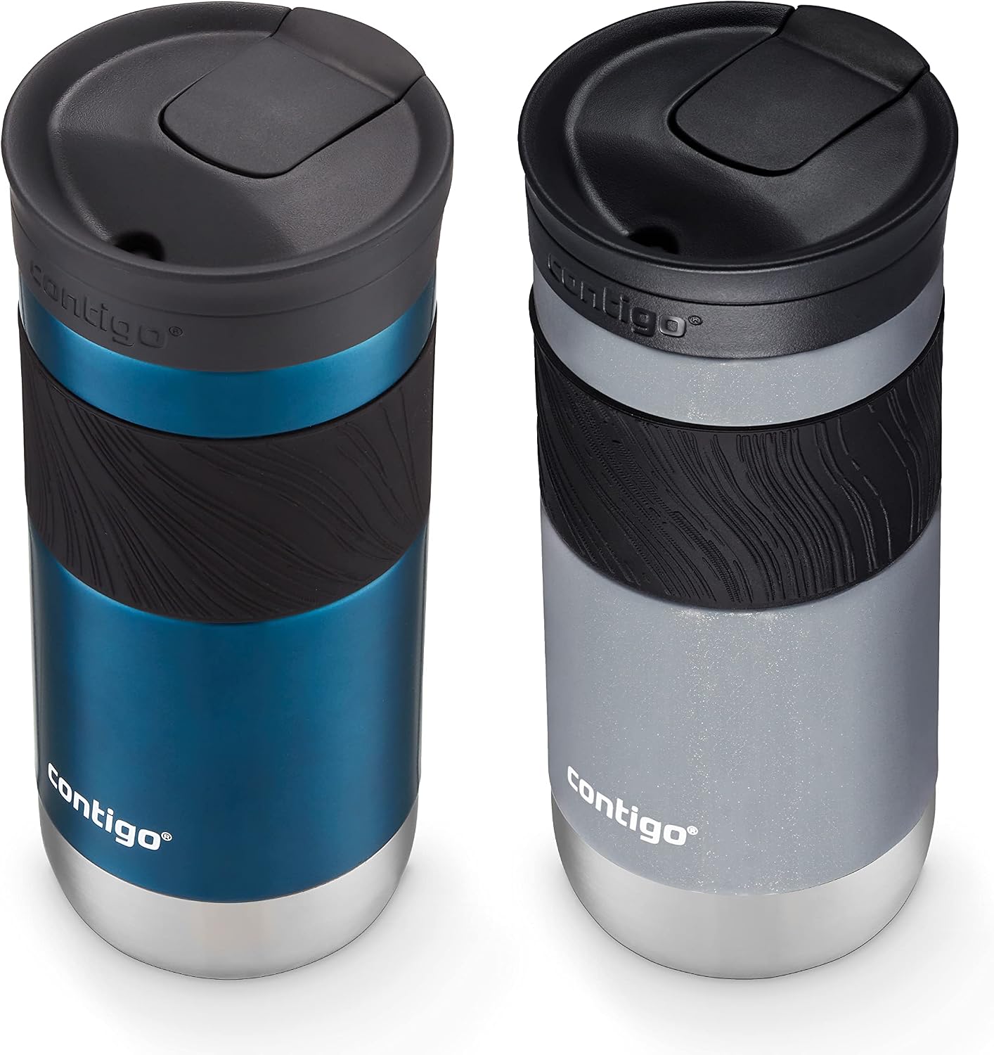 Byron 2.0 Stainless Steel Travel Mug with Snapseal Lid and Grip 20oz, Blueberry, Great for hot and cold beverages