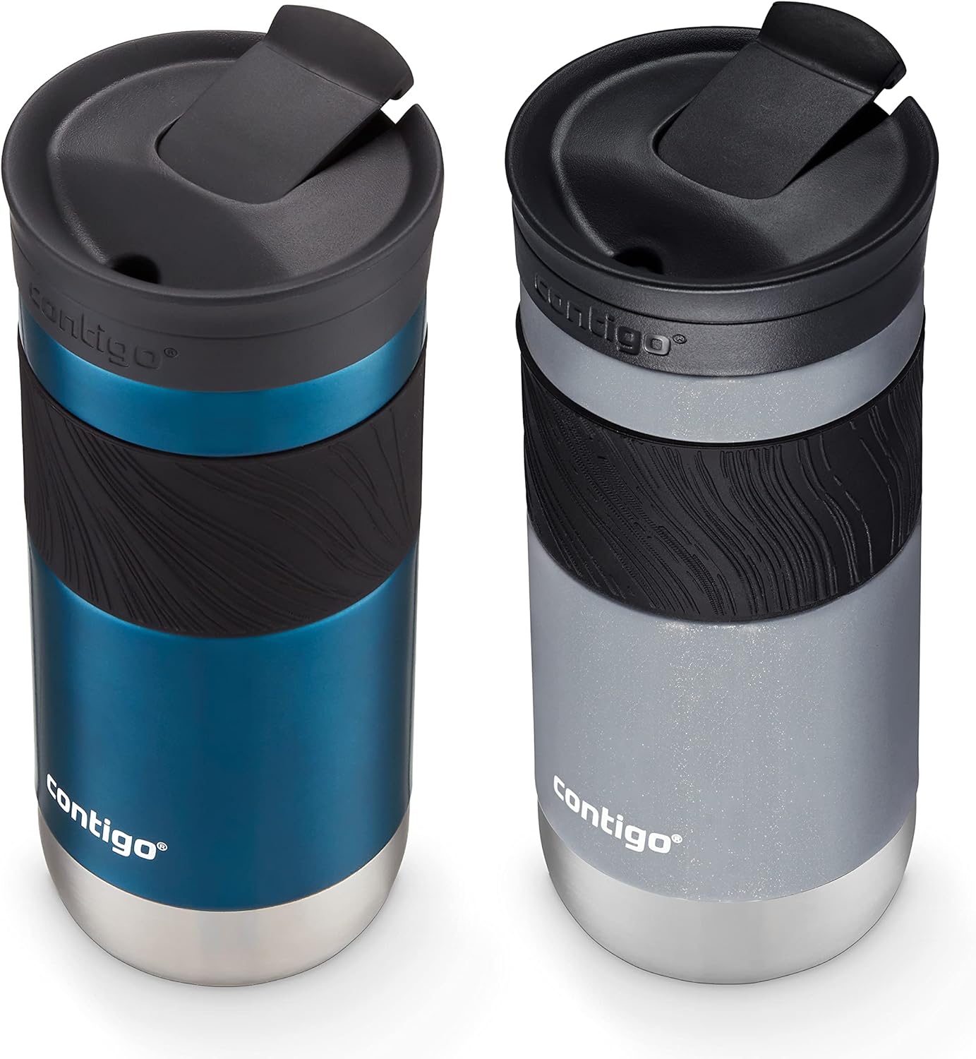 Byron 2.0 Stainless Steel Travel Mug with Snapseal Lid and Grip 20oz, Blueberry, Great for hot and cold beverages