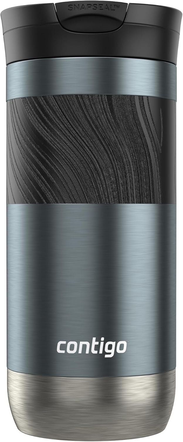 Byron 2.0 Stainless Steel Travel Mug with Snapseal Lid and Grip 20oz, Blueberry, Great for hot and cold beverages